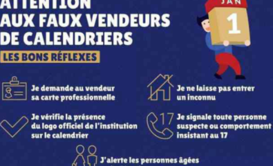 Appel à la vigilance - Faux vendeurs de calendriers et vols